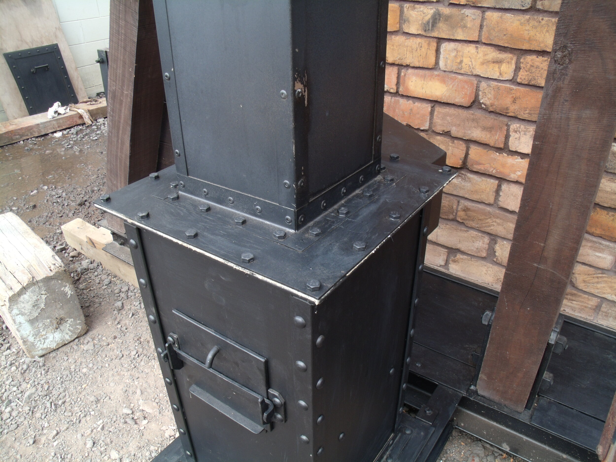 Smoke box and base of chimney