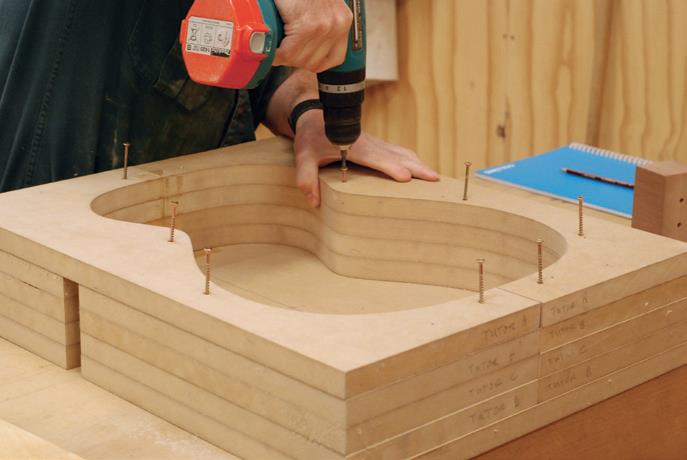 Building up the guitar mould