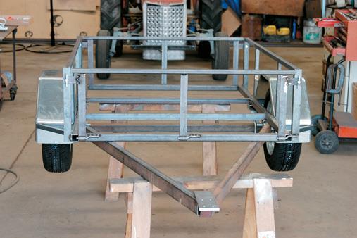 Trailer ready for galvanizing.