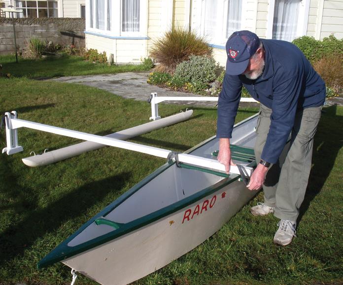 Fixing spar with car-tyre tube…