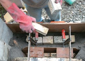 …and bricks bulk out the core.