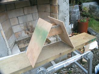 Ply sloped to create smoke chamber opening