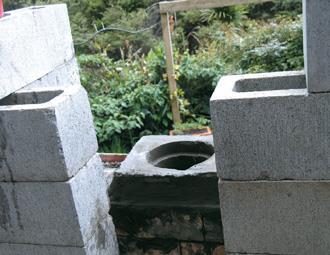 Cast stepped hole in place