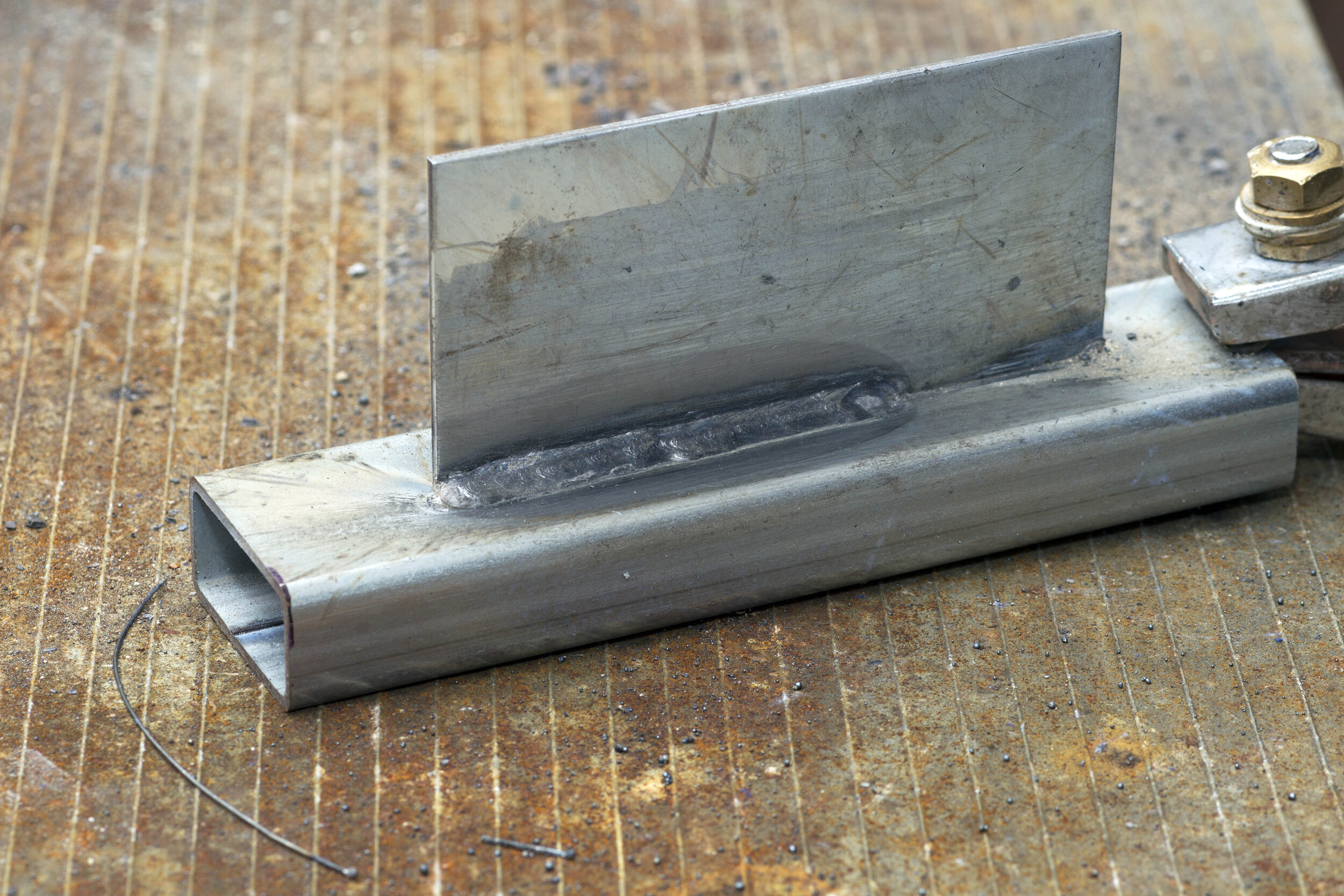 ... and weld on galvanised cleaned.