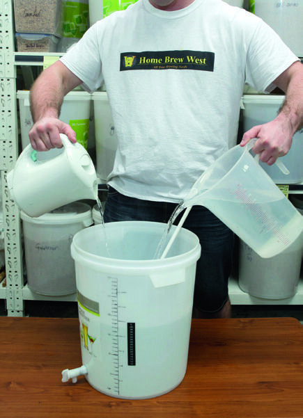 Water in first, up to 25 litres...