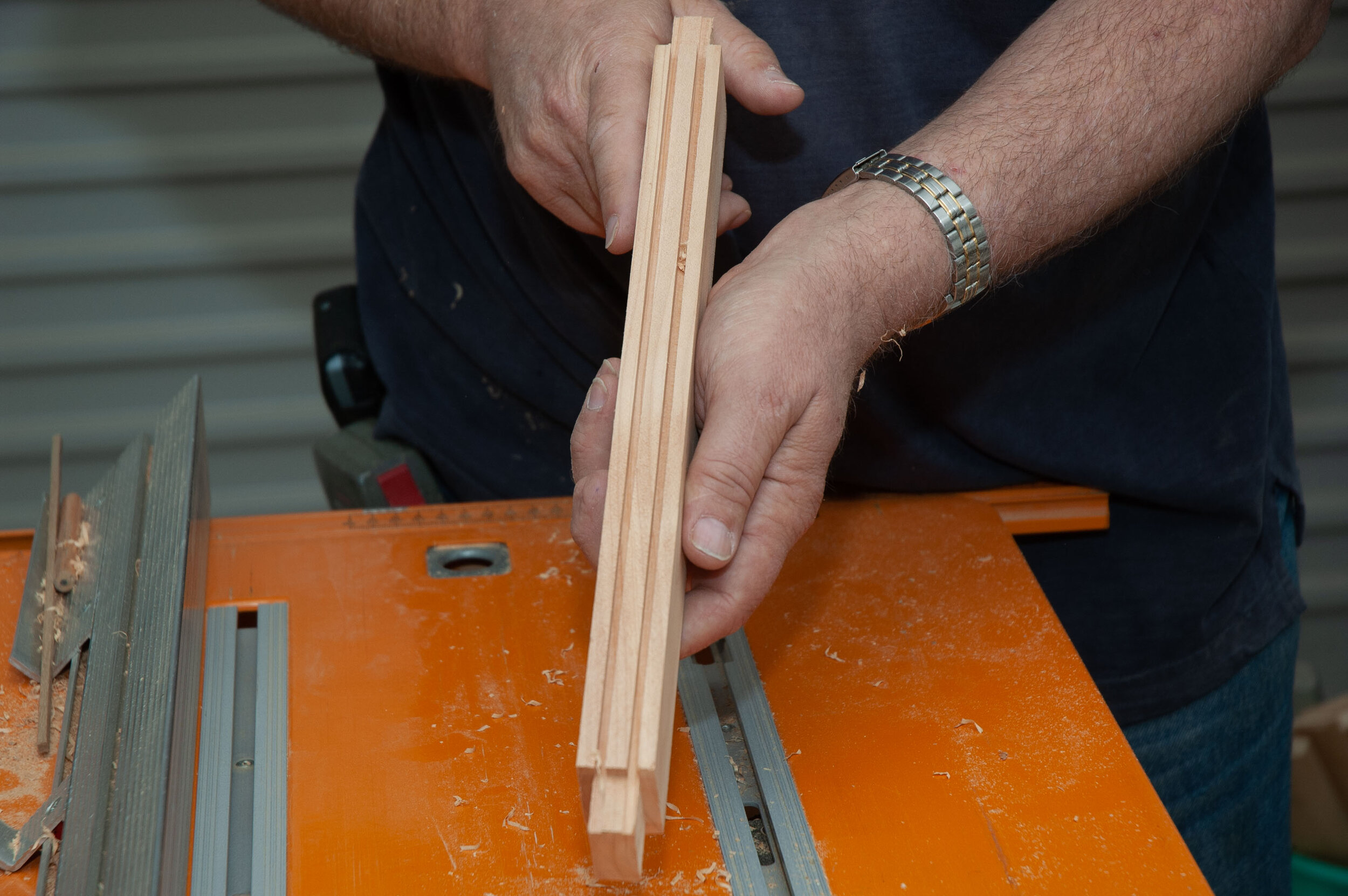 The grooves cut for the TG&amp;V panels