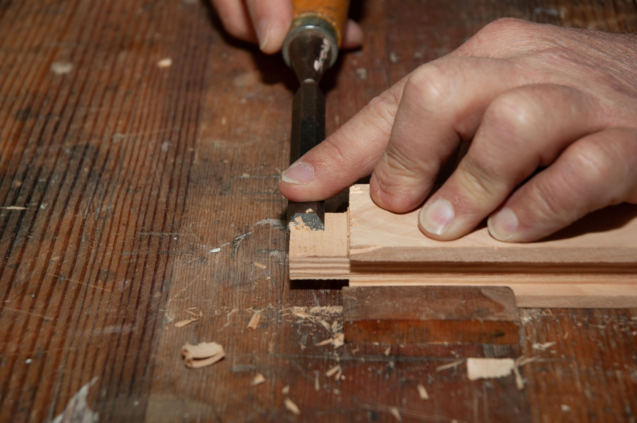 Trimming a tenon to remove high spots