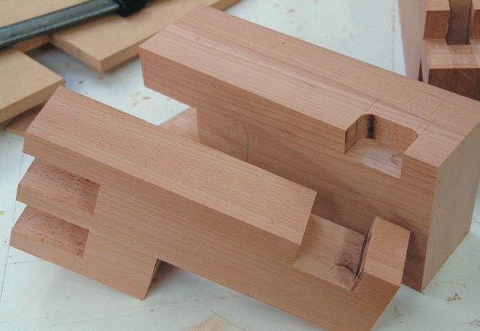 Clean out corners with chisel. Note large rebate on opposite side of vice jaw