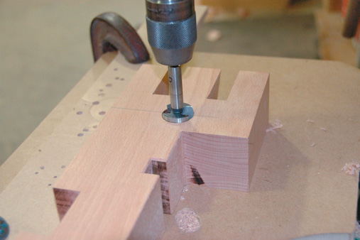 Drilling for vice screw