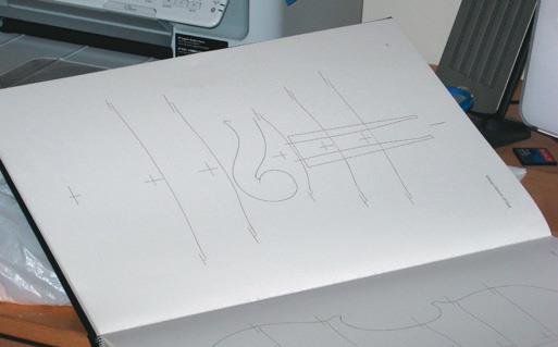 Full-size book plan of Guarneri cross-arches.
