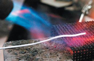 Annealing the silver.
