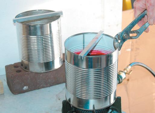 Transfer dye to burner.