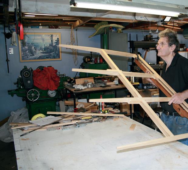 Building the rear rudder.