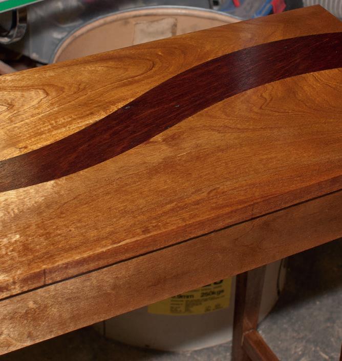 Detail of top with the finish applied