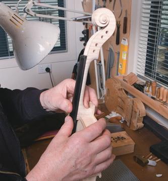 Finished dry-ﬁt of neck to body.