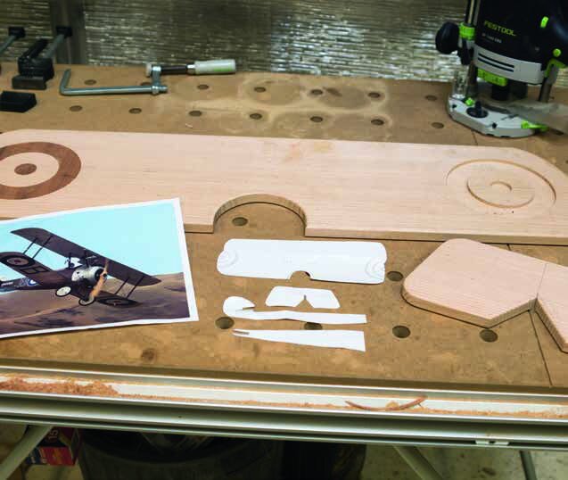 The cavity for the inlay is routed 5 mm deep