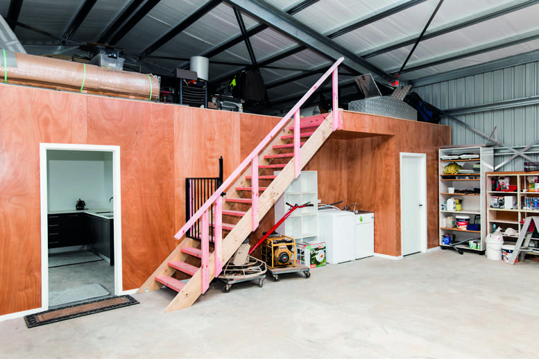 Mezzanine offers storage