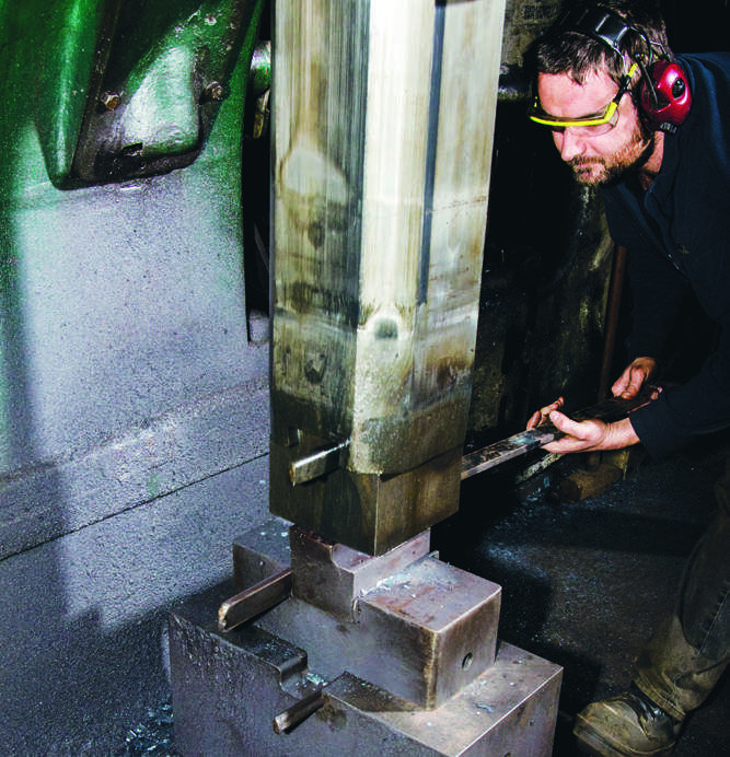 …and hammering with a power hammer.