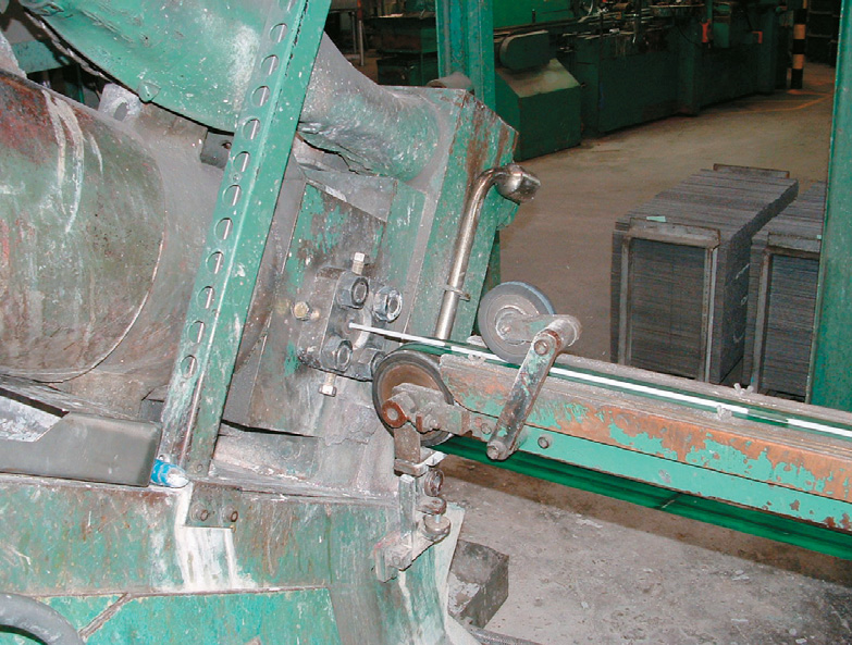 Electrodes are extruded from the press at Weldwell's Napier manufacturing plant