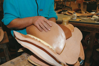 Roughout seat eased onto the latex