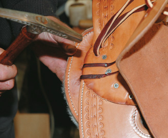 Nailing skirt ties to the tree