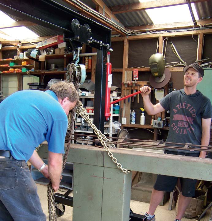 preparing to lift 300kg italian-made mandrel tube bender