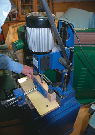 Using an inexpensive Chinese mortising machine.