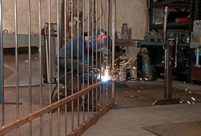 The gate being built