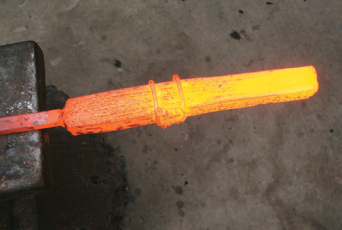 Forge weld half done