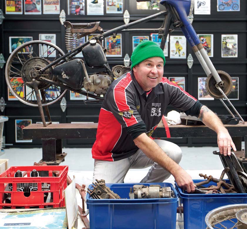 A 1951 Triumph T5 Speedmaster frame and boxes of bits from Trade Me for restoring...