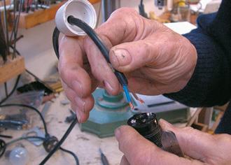 Wire up light attachment.