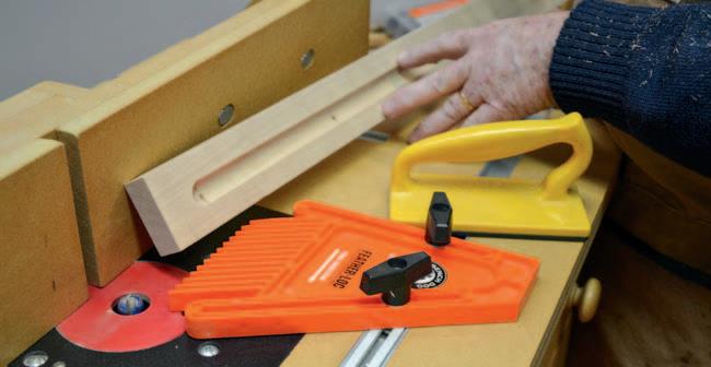 Machining the groove on the router table…