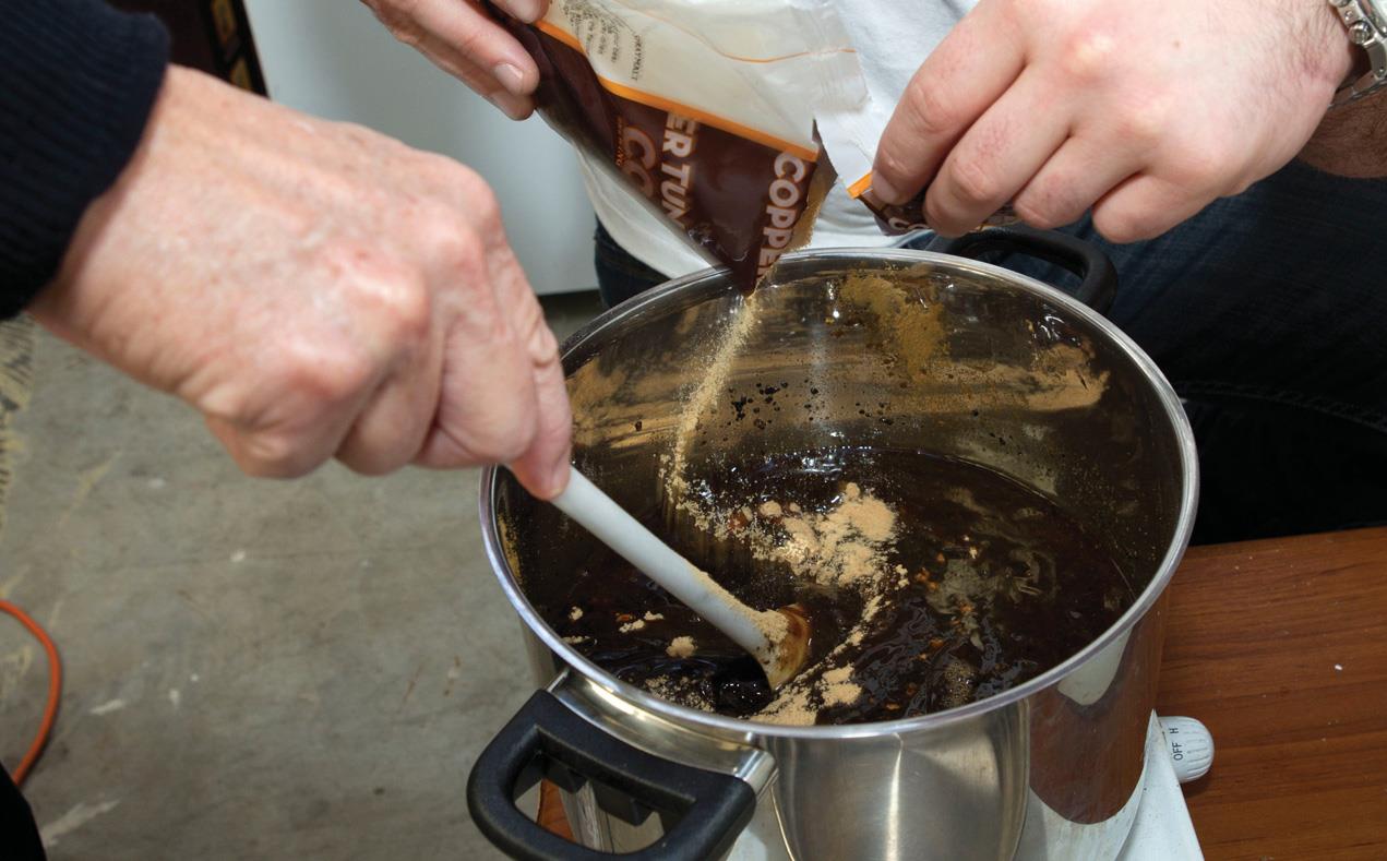 Stir out the lumps - a friend helps