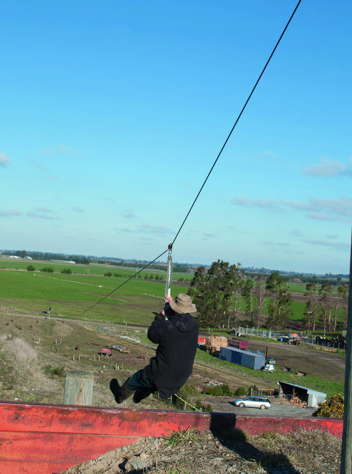 Harry Meijer and the flying fox. Up, up and away…
