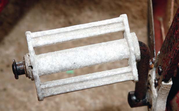 Pedals and seats were made from aluminium bullet tipssurplus from World War II.
