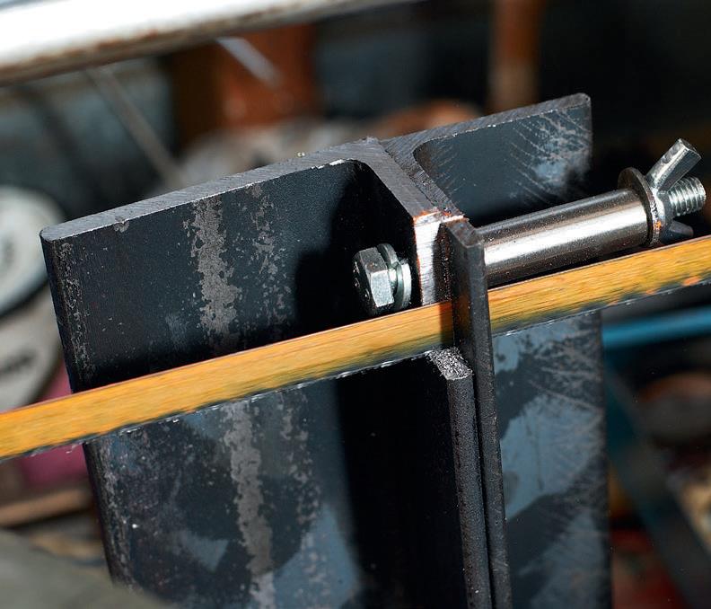 Cutting the notch for the axle clearance.