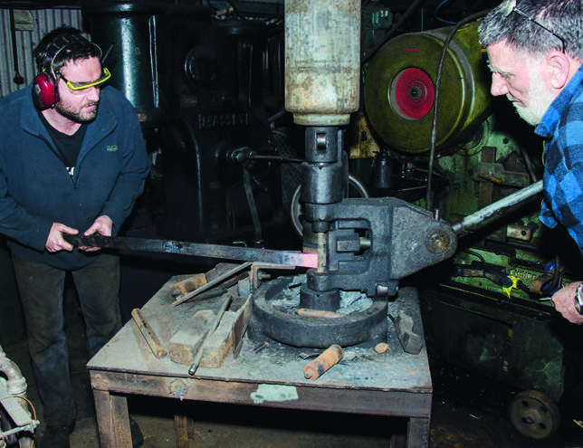 Harnessing the grunt of a machine originally used for putting the eyes on leaf springs…