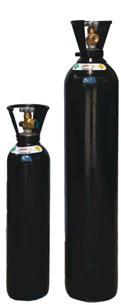 Black bottles for oxygen