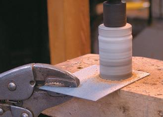 Drill a hole for the lamp.