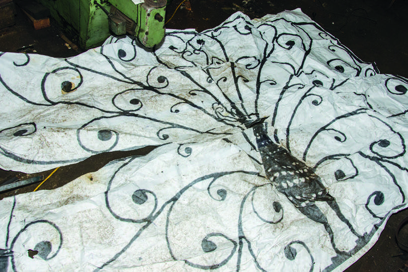 The design at full size—extra scrolls had to be added