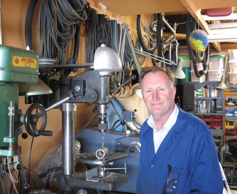 Bryce and his refurbished drill press,