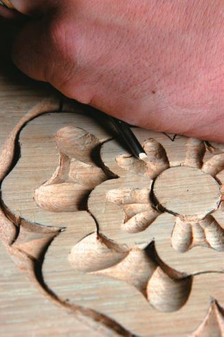 Shape scoops inside each petal with chisel No 4