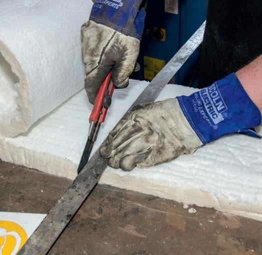 Cutting the wool for the interior.