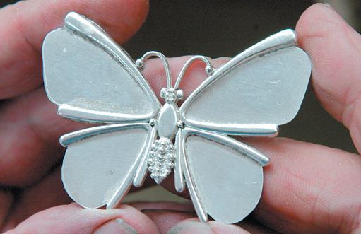 Finished shape. Note shot repair between wings.