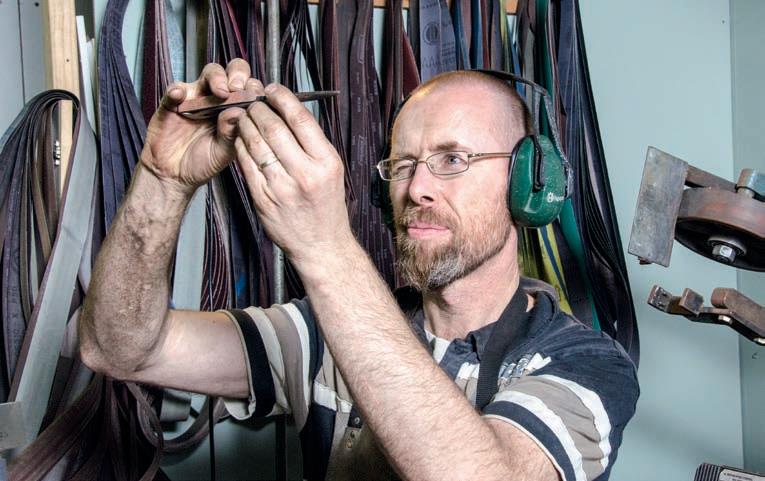 Checking the fit of the scales and bolster