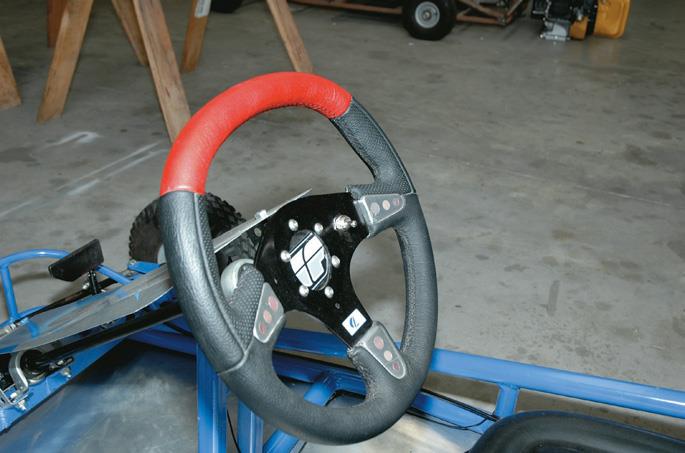 Steering wheel and shaft assembly.