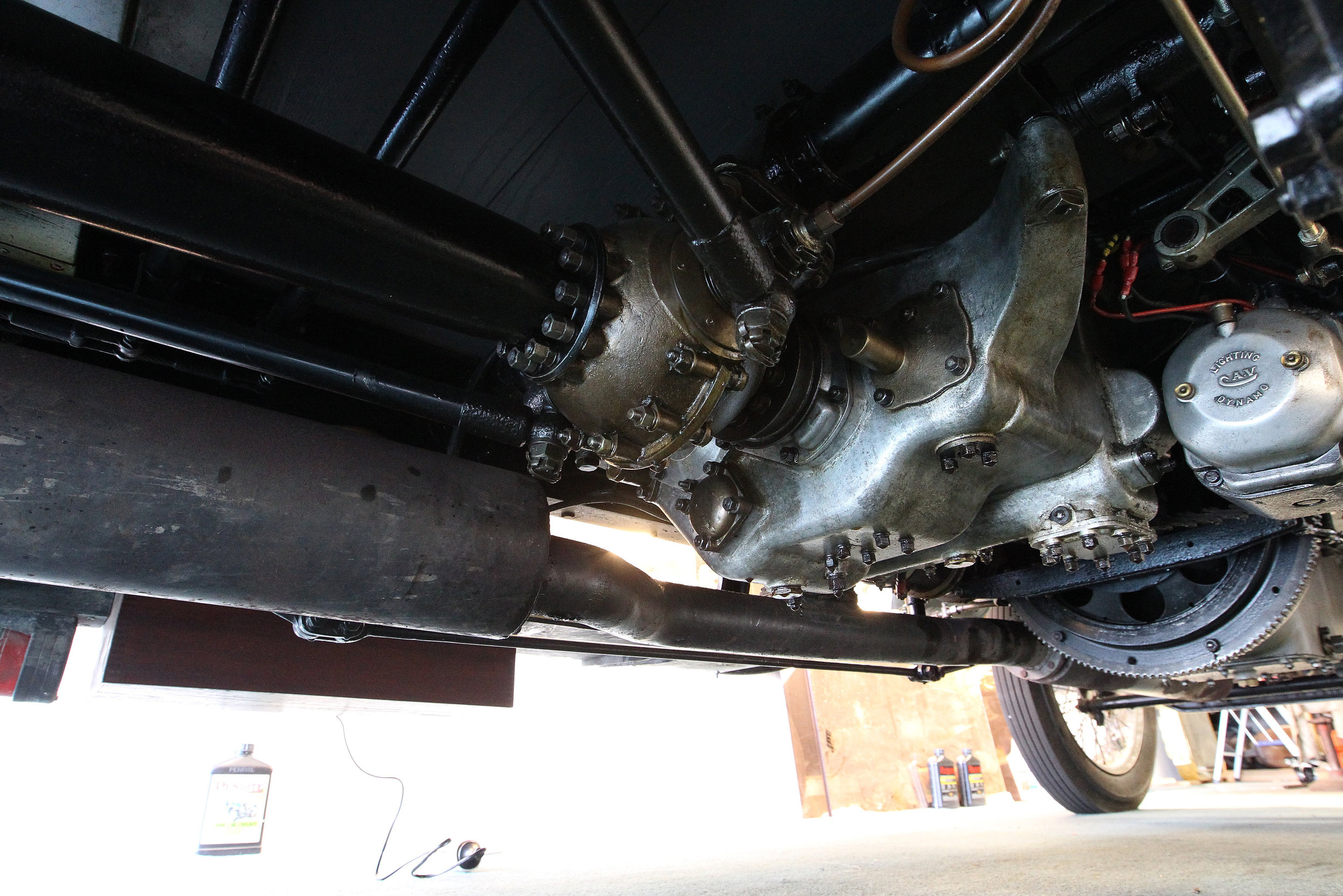 The heavy-duty driveshaft on the early rollers