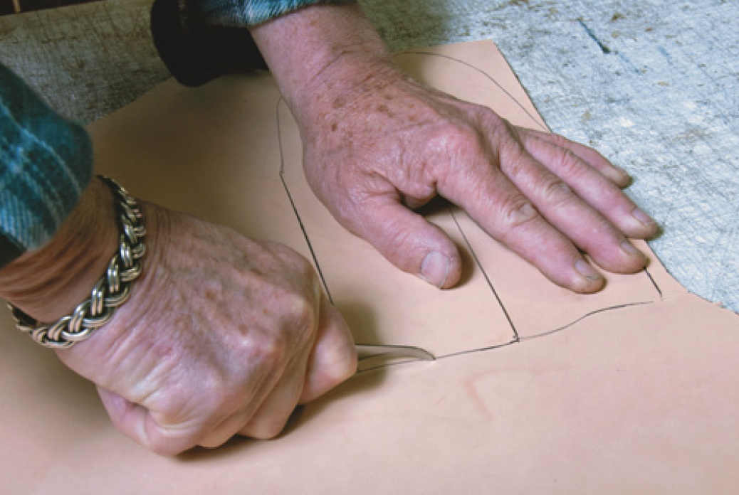 Cutting out leather