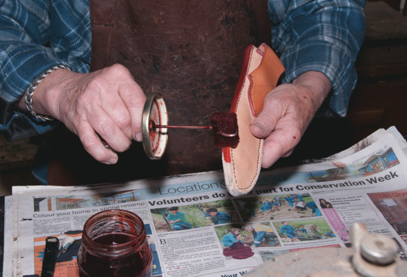 Edge stain.