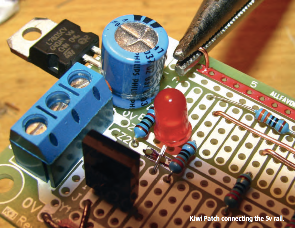 Kiwi Patch connecting the 5v rail.